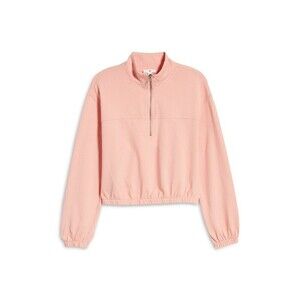 BP. Half Zip Fleece Pullover In Pink Pudding Organic Cotton Plus Size 1X